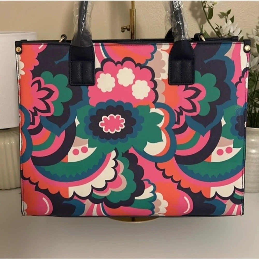 Trina by‎ Trina Turk Floral Tote NWT Satchel W/ Removable Shoulder Strap